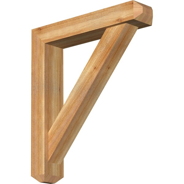 Ekena Millwork Traditional Craftsman Rough Sawn Bracket w/ Offset Brace, Western Red Cedar, 6"W x 30"D x 34"H BKT0604X30X34TRA04RWR - main